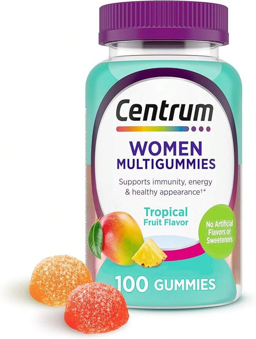 Centrum Women's Multivitamin Gummies, Immune, Energy, Healthy Appearance Support, 100 Count, 50 Day Supply - Hoa quả - Xem 1