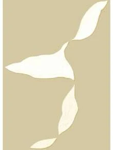 1 pieza Impresión de póster de pintura en lienzo con arte de pared minimalista, diseño floral abstracto de patrón geométrico moderno para decoración del hogar y la sala de estar