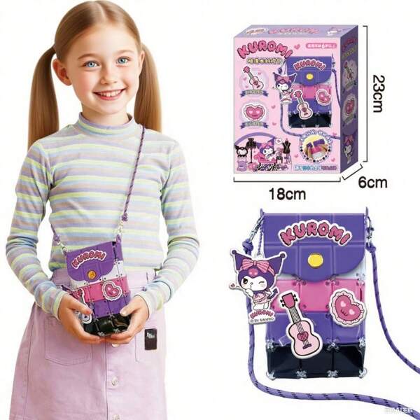 Spin Master ​Sanrio Kuromi Snap-Together Purse Craft Kit - DIY Build Your Own Shoulder Bag With Beads, Chain & Stickers | No Sew/Glue Needed For Ages 6+​​