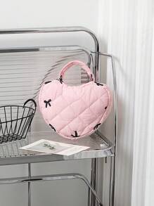 1 Stück Damen Handtasche für Make-up, ein blumenmusteriger, tragbarer, gesteppter Aufbewahrungsbeutel für Toilettenartikel und Kosmetik mit Nischenkonstruktion und großer Kapazität. Es hat einen einfachen, stilvollen und frischen Stil, was es zu einem Muss für die Reise und der perfekten Wahl für schöne Damen macht. Herbst Uni Essentials Reise Essentials Urlaubs Reise Tasche für Damen Make-up Organizer