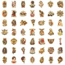 100 piezas/Paquete Pegatinas vintage de chica marinera con estética romántica, calcomanías de vinilo lindas y divertidas para decoraciones de fiesta, regalos, equipaje, monopatín, tazas, cascos, papelería - Negro - Ver 5