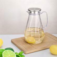 1pc Cool Water Jug For Home Restaurant Bar Diamond Full Handle Cold Water Jug Plastic PC Acrylic High Temperature Resistant Fruit Juice Zap, Drinking Utensils