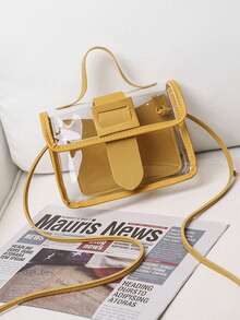 1个清新简约透明果冻包（18*13*6cm），时尚小方包，女士单肩斜挎包，PVC果冻包，简约小包，经典百搭透明包，夏季必备（下单前请确认产品尺寸） - 彩色 - 查看 13