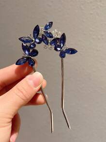 1件优雅时尚韩版闪亮锌合金蝴蝶四爪发夹水晶发卡饰品，适合日常和派对使用，可作发梳、侧梳、学校用品、大学用品、婚礼用品、发饰、头部饰品。 - 彩色 - 查看 13