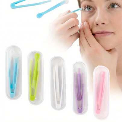 佩戴工具套装，便携式隐形眼镜棒工具盒套装，塑料镜片镊子和佩戴配件，无异味易握手柄，方便佩戴和摘取