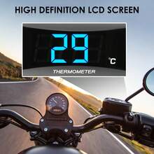 Un termómetro para motociclistas que muestra el termómetro - Indicador digital de temperatura del agua - Sensores de metal impermeables - Sensores para medidor de presión - Termómetro KOSO+