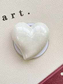 1 Three-Dimensional Bow Heart-Shaped Magnetic Mobile Phone Sliding Stand, Adhesive/Magnetic Desktop Creative Support Stand Compatible With IPhone, Android Phone, Gift For Birthday, Family, Friends Push-Pull Phone Grip Phone Holder Phone Accessories