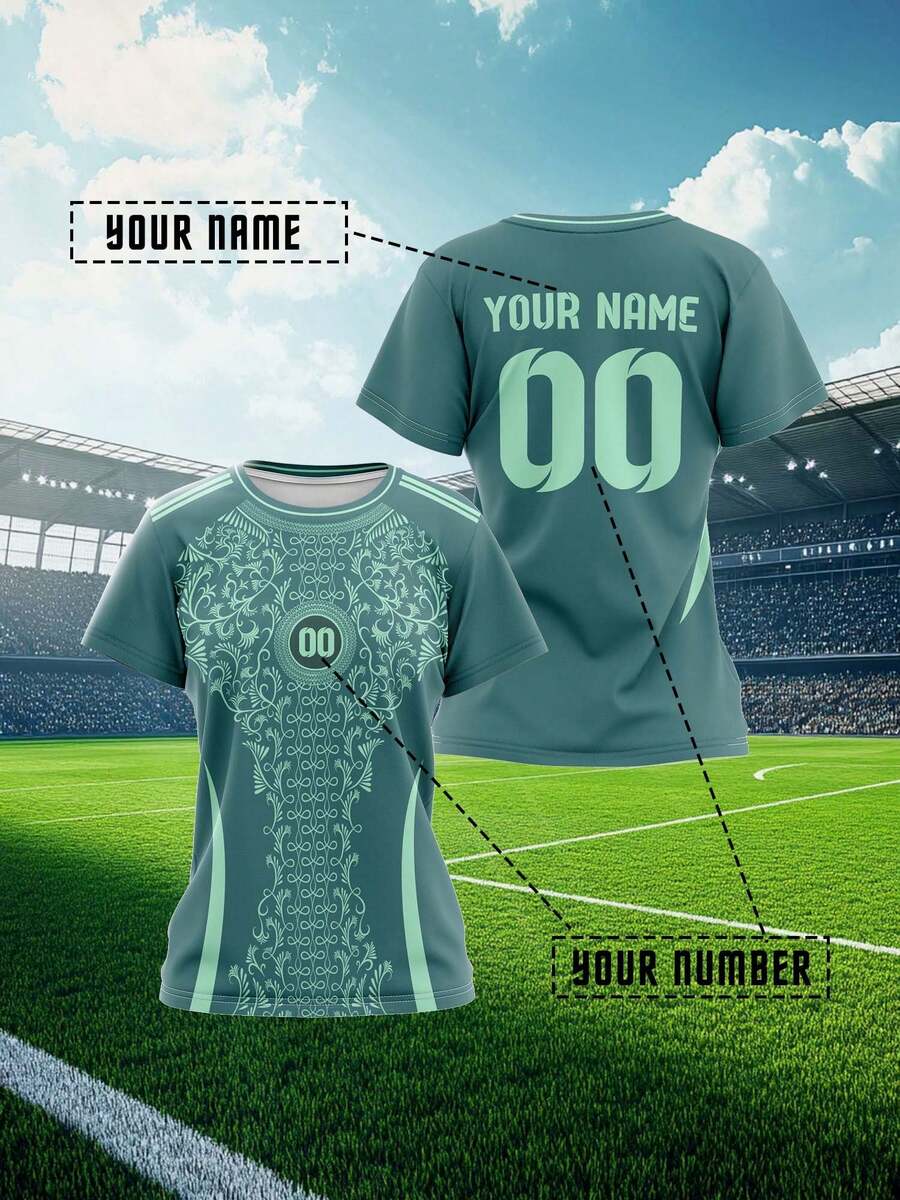 2025 Customized Name & Number Jersey, Summer Outdoor Sports Single Piece Short Sleeve Top, Women's Sports Team Club Training Jersey - Multicolor - View 1