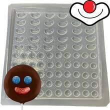 Molde para Gelatina, Chocolate, Jabón o Yeso en forma de Bocas y Ojos de Paleta Payaso. Ideal para Fiestas. Material Resistente y Reutilizable. - Blanco - Ver 4