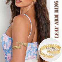 6pcs Minimalist Fashion Vacation Casual Metal Geometric Arm Cuff Adjustable Bracelet, Halloween Decor For Women