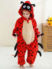 MICHLEY 1Pc Baby Cartoon Animal Form Flannel Cute Sleeping Bag Long Sleeve Zipper Hooded Comfortable Children's One-Piece Pajamas Unisex Baby Products Suitable For Living Room,Halloween,Party Wear