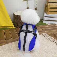 25pcs Autumn/Winter New Animal Clothes, Windproof Padded Vest, Thick & Warm Cat/Dog Clothes, Reflective Leash, Cute Bib Pants, Warm Outfits - Green - View 14