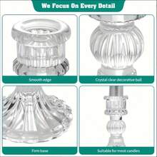 1pc Elegant Transparent Glass Candle Holder - Perfect For Centerpiece Decoration, Suitable For Roman Cup/Tulip/Glass Candle Holder - Wedding And Home Decor | Ideal For Halloween, Christmas And Thanksgiving