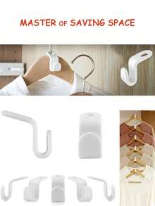 Kleiderbügel Verbindungshaken - Stabiler Mini stapelbarer Kleiderbügel Haken, Kleiderbügel Zubehör hinzufügen, Kleiderschrank Organizer, platzsparender Kleiderschrank Kleiderbügel Organizer, Kleiderbügel Verbindungshaken, Haken und Clip geeignet für Kunststoff Kleiderbügel