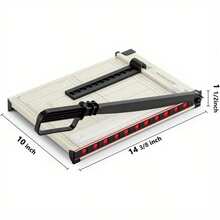 1pc A4 Guillotine Cutter Paper, Paper Slicer With Safety Guard And Blade Lock, Lightweight, Portable, 12 Sheet Easy-To-Use, Cutting PVC, Iron Sheet, Leather, Photos, Nonwovens, For Home & Office - 白色 - 查看 6