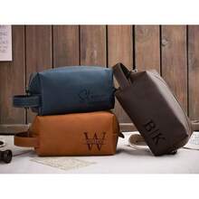 Personalized Leather Toiletry Bag For Men, Groomsmen Gift, Anniversary Gift, Travel Organizer, Leather Accessories, Gift For Dad, Gift For Him, Monogram Toiletry Bag, Gift For Husband, Spring-Collection, Father's Day Gift, Christmas Gift - Multicolor - View 6