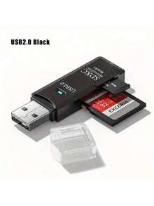 Mini High Speed 2 In 1 Multi Card Reader USB 3.0 Micro SD TF Card Memory Flash Drive Adapter - Black - View 8