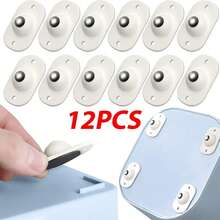 4/12 件自粘式强力滚轮 - 抛光金属表面，360° 旋转，适用于厨房电器和小型家具 - 白色 - 查看 12