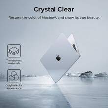 EooCoo Case Compatible With MacBook Air 15 Inch M4 2025 2024 2023 Release A3241 M3 A3114 M2 A2941 Liquid Retina Display, Plastic Hard Shell Case + Keyboard Cover + Screen Protector, Crystal Clear - 漸變閃光 - 查看 9