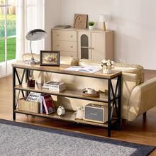 Narrow Console Sofa Table, 55.1 Inches Behind Couch Table, 3-Tier Long Entryway Table And Skinny Hallway Table, Narrow Sofa Table With Metal Frame, For Entryway, Hallway, Living Room & Bedroom - Multicolor - View 8