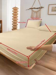 2/3件套床上用品套装，纯色床单套装，舒适家纺，柔软透气床垫保护套，亲肤床笠套装，四季皆宜，床单，床笠，床罩 99*190