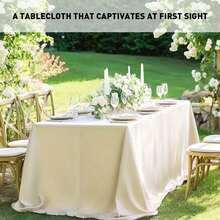 2 szt. satynowego obrusu 58*120 cali beżowy prostokątny gładki minimalistyczny obrus, odpowiedni na wesela, imprezy, bankiety, restauracje, na zewnątrz, patio, bufet, codzienny wystrój - Wielokolorowe - Zobacz 7