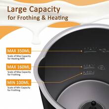 Electric Milk Frother, Magnetic Rotation Milk Frother And Steamer, Milk Warmer And Heater, Hot And Cold Milk Foam, Hot Milk, Chocolate Milk, Coffee Frother, Milk Foam For Macchiato, Latte, Cappuccino - 查看 5