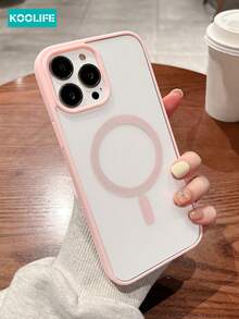 1pc Acrylic Magnetic Wireless Charging Anti-Drop Slim Candy Color TPU Edge Phone Protective Case Compatible With IPhone 17 ProMax/17/17 Pro/17 Air/16/16 ProMax/16 Pro/16/15/15 Pro/15 ProMax/15 Plus/14/13/12/11