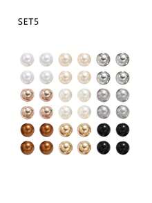 24-120pcs/Set Elegant Cubic Zirconia & Faux Pearl Women Jewelry Set, Casual Daily Wear, Girlfriend, Mom, Daughter Christmas, New Year, Birthday Gift - Multicolor - View 12