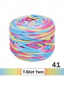 2/1 pieza Hilo de camiseta degradado, grande 300g/unidad - 2cm de ancho, hilo tejido de punto, suave y versátil para manualidades DIY, usado para ganchillo y tejido de bolsos, cojines, muñecas, mantas de almacenamiento, zapatillas, proyectos de ganchillo artesanal, disponible en múltiples colores, hilo multicolor, hilo de poliéster, hilo acrílico, hilo de ganchillo, hilo para manualidades, bolas de hilo vibrante, material de manualidades versátil, accesorios y suministros de tejido
