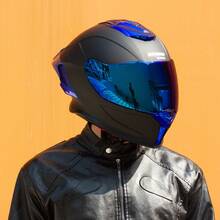 Crown Racing Compact Motorcycle Helmets, Full Face Motorcycle Street Bike Helmet, DOT Approved Model-600 - Màu xanh da trời - Xem 6