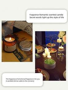 1个精致香氛蜡烛罐，采用大豆提取物制成，散发温暖浪漫的香气，是送给男士和女士的完美节日礼物，天然花香，可重复使用的琥珀色玻璃杯，适合烛光晚餐、生日派对、节日庆典、除臭、冥想、瑜伽、祈祷，有助于缓解压力和放松身心。 - 罐裝的蠟 - 查看 12