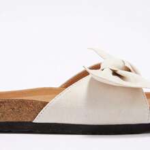 Womens Slip On Flip Flops Ring Toe Strappy Summer Gladiator Flat Sandals - 米色 - 查看 2