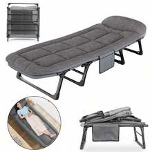 Foldable Sun Lounger Recliner Adjustable Back Rest Garden Indoor Folding Chair - Folding Bed for Lunch Break - View 7