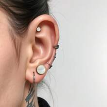 2 件装热销圆形海螺形 316 不锈钢耳塞 耳洞 女士身体饰品耳塞 - round - 查看 2