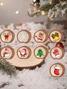 1 peça de enfeites pequenos de madeira para pendurar no Natal, decoração retrô de Papai Noel em forma de boneco de neve para árvore de Natal, pequenas peças de madeira, adequada para banheiro, sala de jantar, quarto, sala de estar, decoração de escritório, decoração de árvore de Natal, decoração de casa, presentes de Natal, decoração de Natal