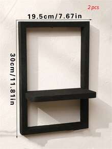 1/2pcs, Storage Rack Storage Rack Paulownwood Wooden Door Frame Type Wall Hanging Flower Pot Storage Rack, Simple Home Bedroom Decoration - Multicolor - View 19