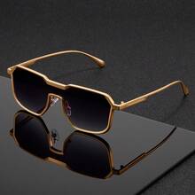 1 Piece Unisex Punk Style Large Frame Polygonal Fashion Glasses Stylish Daily Accessory 2026 Mother's Day Best Unique Heartfelt Sentimental Gift Surprise For Mom Mommy Mum Grandma - 黑色 灰色 - 查看 2