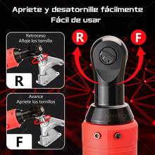 Llave Matraca Eléctrica De Impacto Inalambrico Pistola 3/8 - Rojo - Ver 2