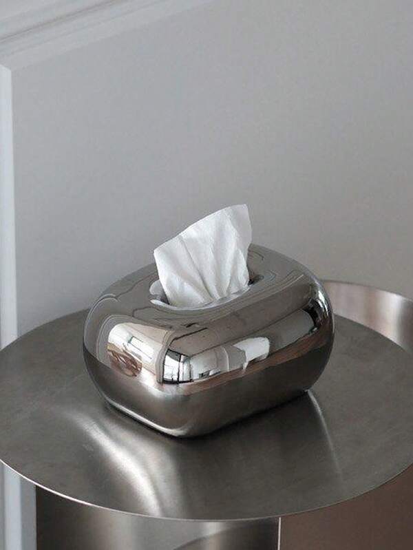 1 Stück moderner, minimalistischer Gold- & Silber-Keramik Taschentuchbox, kreatives Wohnaccessoire für Wohnzimmer, Esszimmertisch, Couchtisch, Schreibtisch Taschentuchhalter