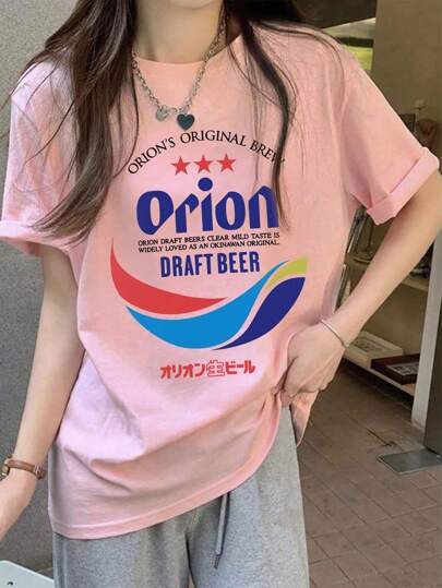 200g純綿tシャツ2025年夏レディース新品半袖純綿少女柄プリント半袖丸首カップルが着る丸首レディーストップス