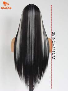 挑染灰金色蕾丝前假发长直发无胶渐变棕色混合金色 13x4 女士合成蕾丝前假发 24 英寸