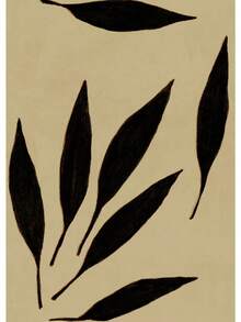 1 pieza Impresión de póster de pintura en lienzo con arte de pared minimalista, diseño floral abstracto de patrón geométrico moderno para decoración del hogar y la sala de estar