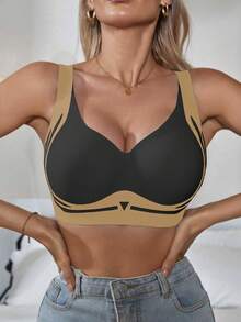 3件套女士无钢圈无缝文胸，强力提拉无缝文胸，专为大胸设计的无钢圈提拉文胸，舒适后背带设计，防止下垂无缝文胸 - 彩色 - 查看 2