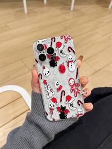 Este adorable estuche de teléfono presenta un tema de Halloween y Navidad, incorporando diseños de muñeco de nieve, gorro de Papá Noel, calavera, murciélago y dulces. Compatible con iPhone 16/16 Plus/16 Pro/16 Pro Max, compatible con Galaxy S25 Ultra, S24 Ultra y compatible con teléfonos de la serie Infinix. - Multicolor - Ver 1