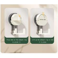 1 Doppelhaken Saugnapfhaken - Keine Bohrung erforderlich, selbstklebender Handtuchhalter, sicherer Halt, Kunststoffkonstruktion, geeignet für Badezimmer und Küchenlagerung, praktischer Haken