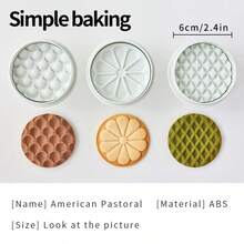 3 件套复古经典饼干、巧克力夹心饼干、果酱饼干切割机、婚礼、生日、家庭 DIY 烘焙工具、印章饼干压模、夹心饼干、果酱饼干切模、柱塞饼干模具、软糖模具、甜点模具 - 淺灰色 - 查看 16