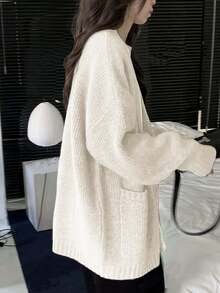 Women's Fashion Elegant Knitted Cardigan Sweater, New Autumn/Winter Collection - Beige - View 3