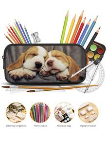 1 Set de Mochila Combo, Mochila con Cremallera de Poliéster Durable, Set de Mochila con Elemento Animal, Oficina, Papelería, Estuche para Lápices y Pinceles, Conveniente para Viajes al Aire Libre, Picnic, Mochila Multifuncional Bandolera, Regalo de Fiesta de Vacaciones