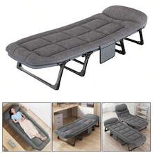 Foldable Sun Lounger Recliner Adjustable Back Rest Garden Indoor Folding Chair - Folding Bed for Lunch Break - View 8